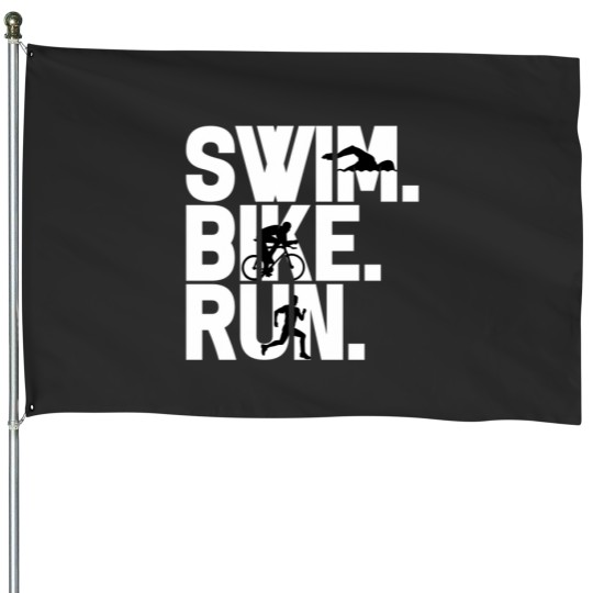 Discover Triathlon Triathlete Swimming Cycling Running House Flags