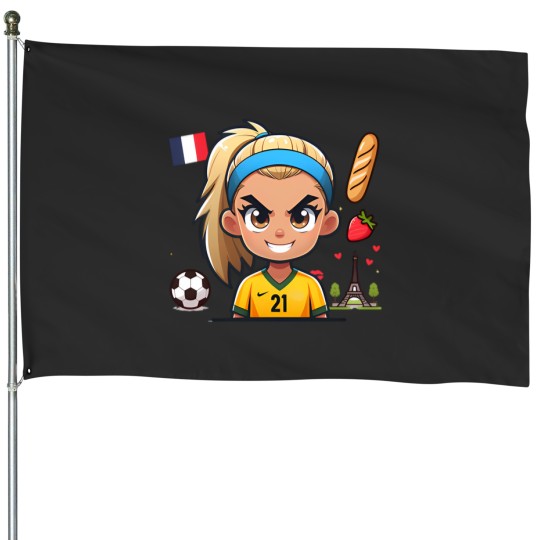 Discover Ellie Carpenter Paris Strawberry Kisses House Flags