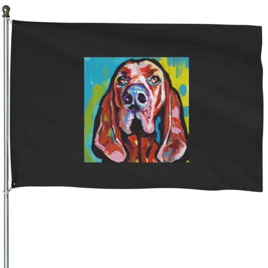 Discover Redbone Coonhound Dog Bright Modern Colorful Pop Dog Art House Flags