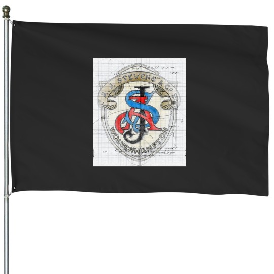 Discover AJS Motorcycle logo concept sketch House Flags