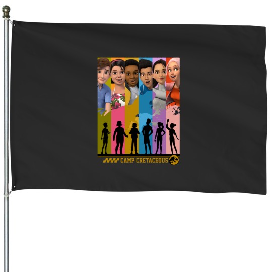 Discover Jurassic World Camp Cretaceous Group Shot Panels House Flags