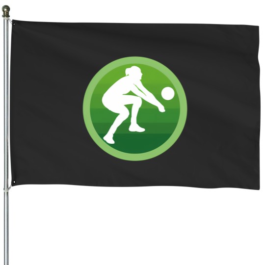 Discover Volleyball Icon House Flags