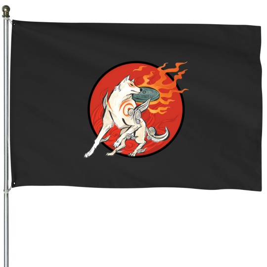 Discover Okami Amaterasu Sun House Flags