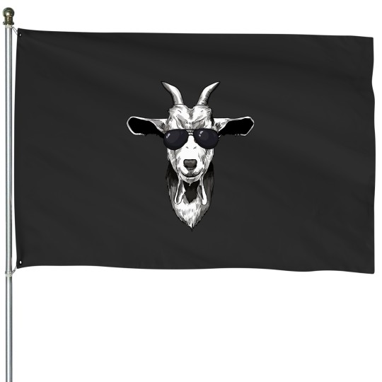 Discover goats with sunglasses House Flags