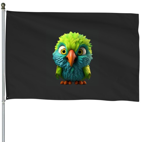 Discover Angry Green Bird Inspired By Video Games House Flags