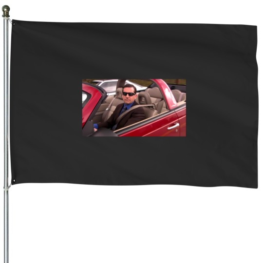 Discover The Office Meme Michael Scott Driving His Car House Flags