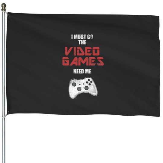 Discover I Must Go The Video Games Play Gamer Controller House Flags