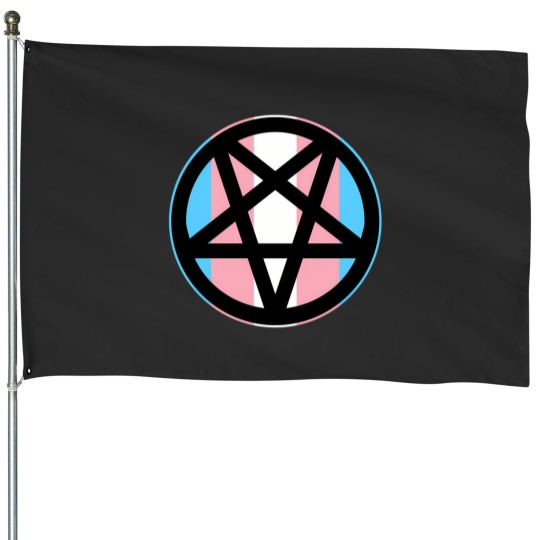 Discover Transgender Pride Inverted Pentagram 634 House Flags