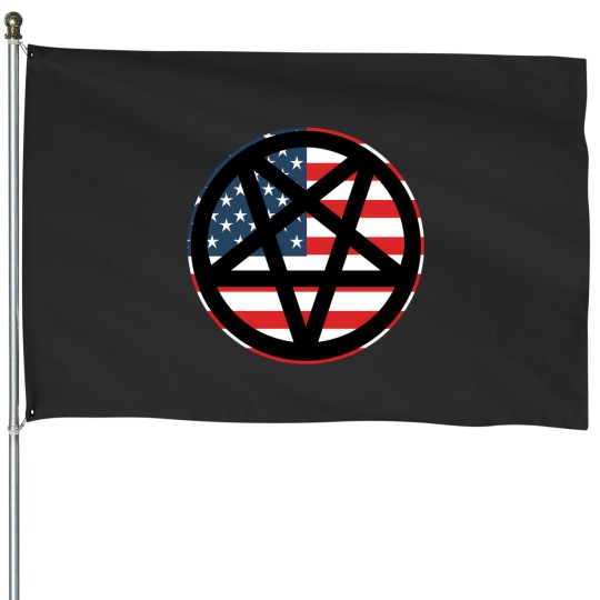 Discover American Flag Inverted Pentagram 2183 House Flags