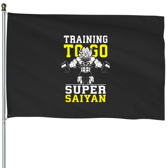 Discover Training To Go Super Saiyan   Anime Gym Motivational House Flags