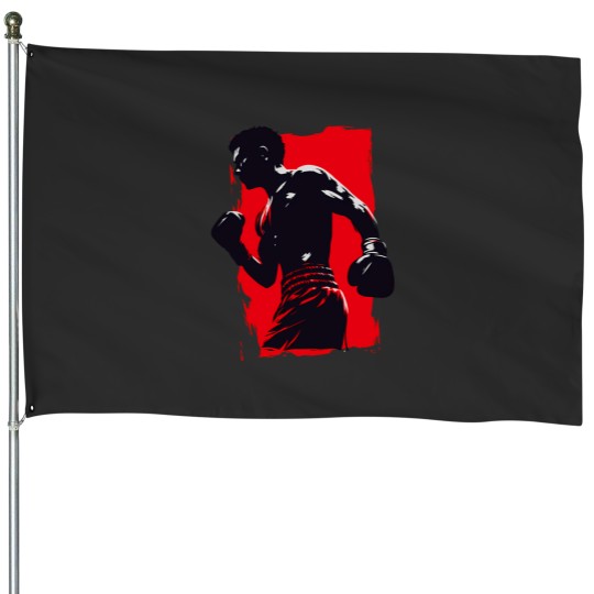Discover Kickboxer Silhouette House Flags
