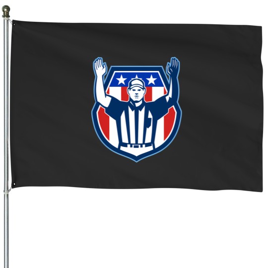 Discover American Football  Referee Touchdown 3 House Flags