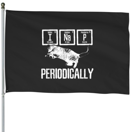 Discover I Nap Periodically Cat Hangover Lazy Tired Puss House Flags