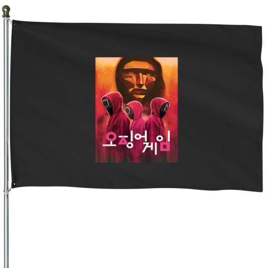 Discover Squid Cosplay Three Masked Guards Fan Art Poster Classic T-Shirt House Flags
