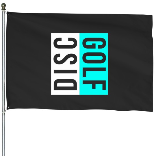Discover Disc Golf White And Blue Modern Minimalist House Flags