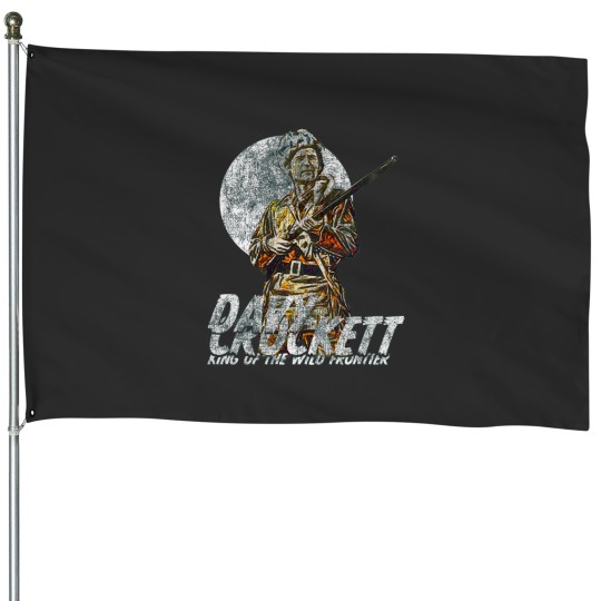 Discover Davy Crockett King Of the Wild Frontier Grungie Distressed Design. Active House Flags