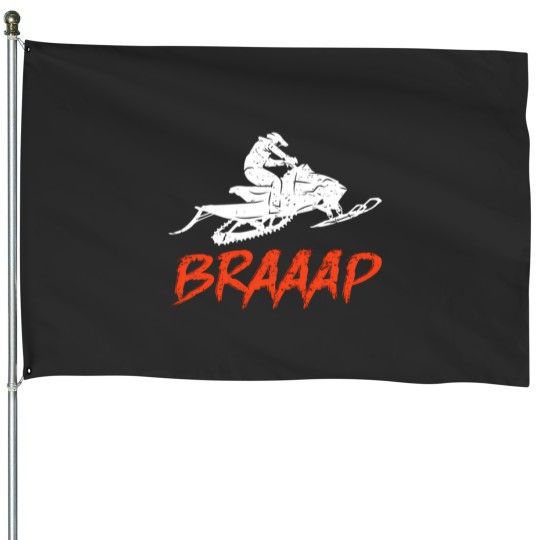 Discover Braaap Snowmobile Braap Motor Sled Ii House Flags