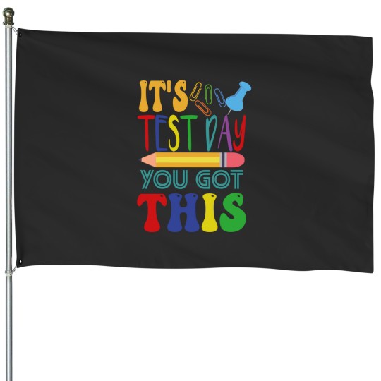 Discover It's Test Day You Got This  2 House Flags