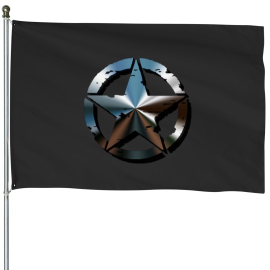 Discover Сhrome-plated military star symbol House Flags