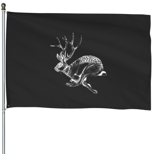 Discover jack rabbit jackalope art jackalope head gift House Flags