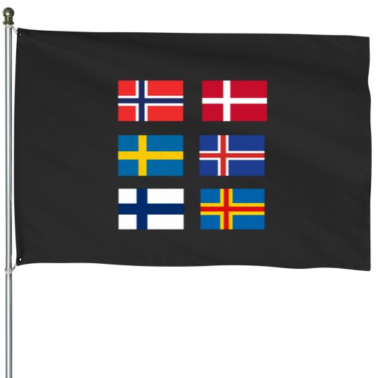 Discover Europe scandinavian country flag pack of 6 ,pack no.1 House Flags