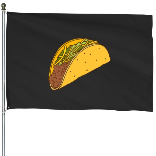 Discover Taco Food Pattern House Flags