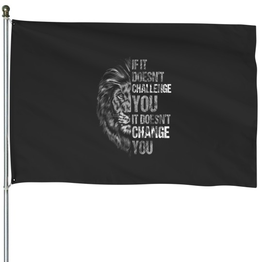 Discover motivation workout and gym quotes lion mindset training House Flags