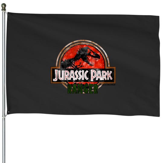Discover Jurassic Ranger  Trex Dinosaur Park TShirt House Flags
