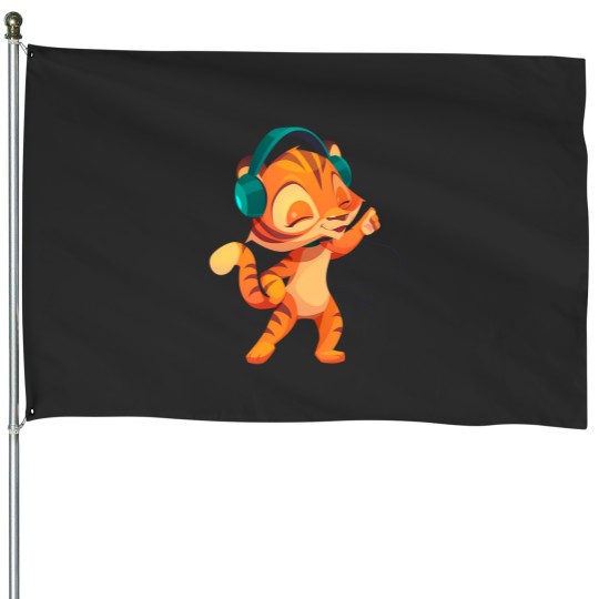 Discover Musical Tiger House Flags