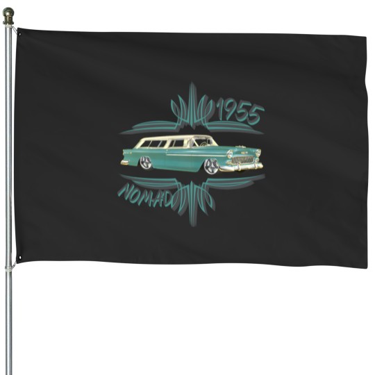 Discover 1955 Nomad Bel Air Station Wagon Custom Lowered Slammed 178 House Flags