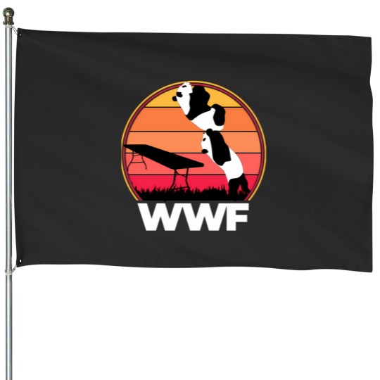 Discover Wwf Wrestling Pandas House Flags