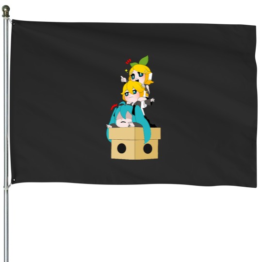 Discover Vocaloid - Kagamine Rin, Kagamine Len and Hatsunee Miku Chibi i House Flags