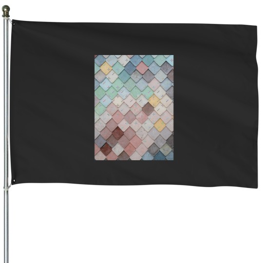 Discover SEA OF PAINTED TILES Graphic House Flags