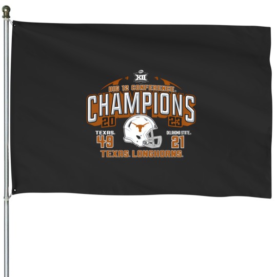 Discover Texas Longhorns Big 12 Champs 2023 Football Score 49-21 House Flags