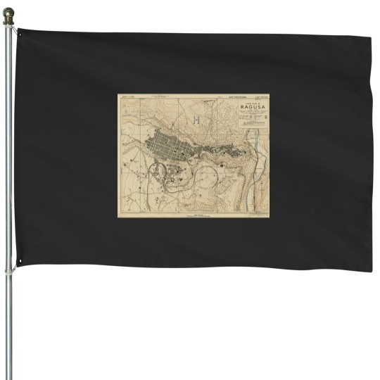 Discover Vintage Map of Ragusa Italy (1943) House Flags