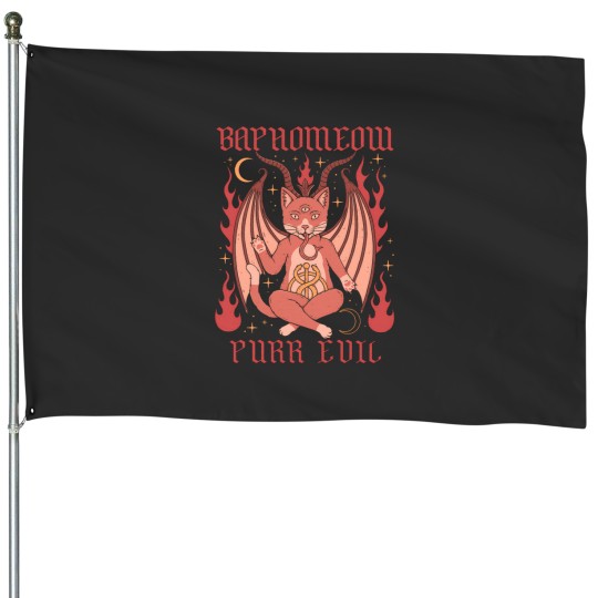 Discover Baphomeow 664 House Flags