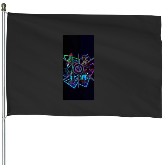 Discover neon light House Flags
