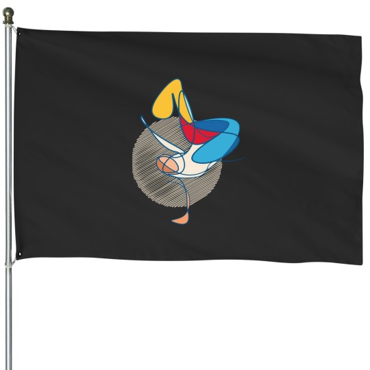 Discover Abstract Hip Hop Dancer House Flags