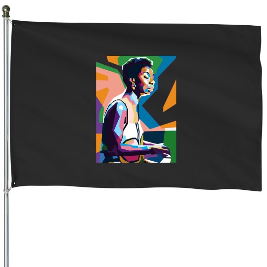 Discover An Abstract Geometric of Nina Simone House Flags