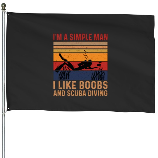 Discover Simple Man Diving Diver Breasts Water Sport House Flags