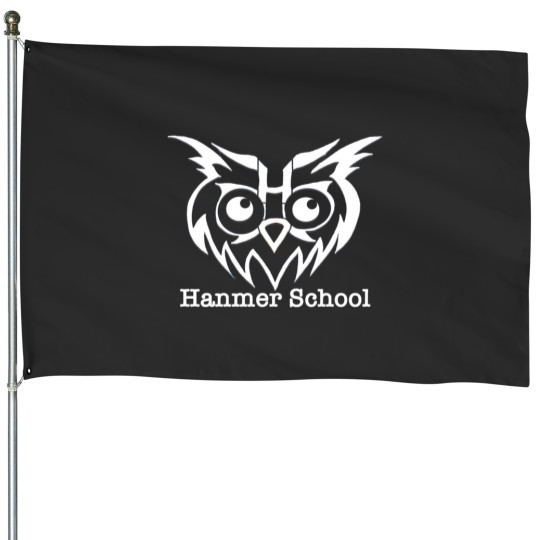 Discover White Hooty House Flags