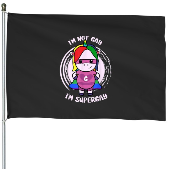 Discover I'M Not Gay I'M Supergay Funny Lgbtq House Flags