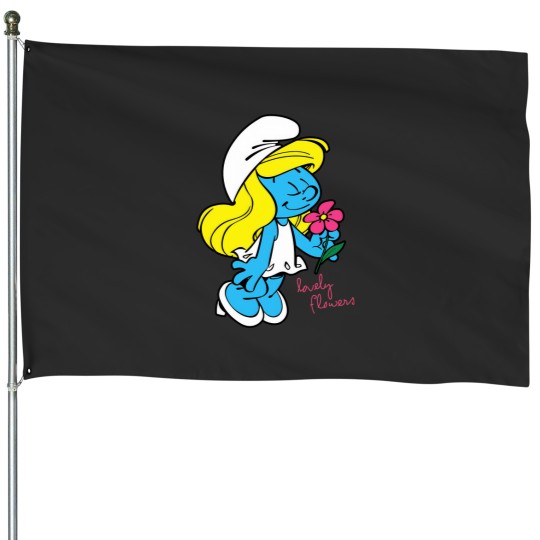 Discover Us The Smuurfs Smurfette Lovely Flowers Unisex Vintage House Flags