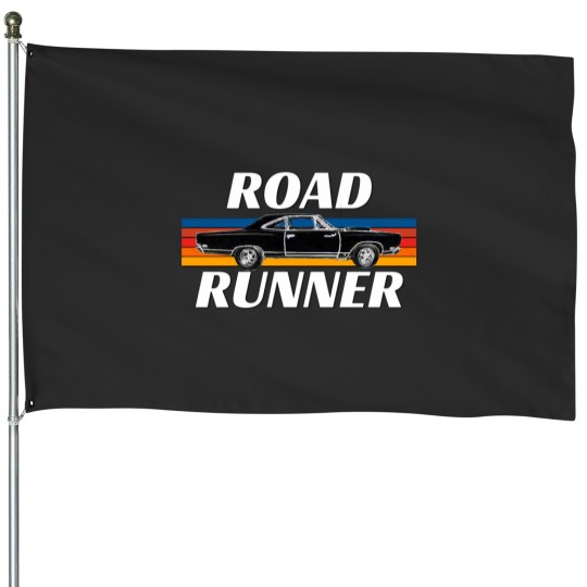 Discover Vintage Road Runner Car, American Muscle Car, USA Muscle Automobile Active T-Shirt House Flags