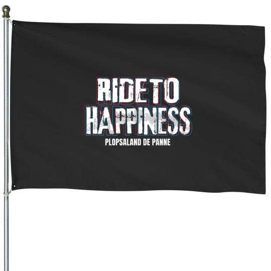 Discover Ride to Happiness - Glitch Series (White Text) Classic T-Shirt House Flags
