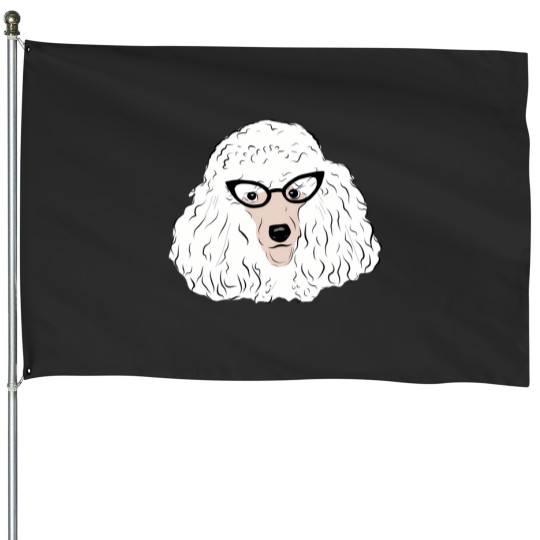 Discover Poodle In Eyeglasses 1454 House Flags