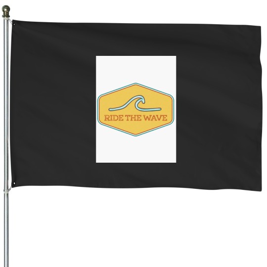 Discover ride the wave Baseball ¾ Sleeve T-Shirt House Flags