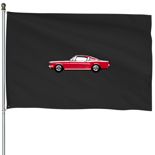 Discover Red 60s FM Fastback House Flags
