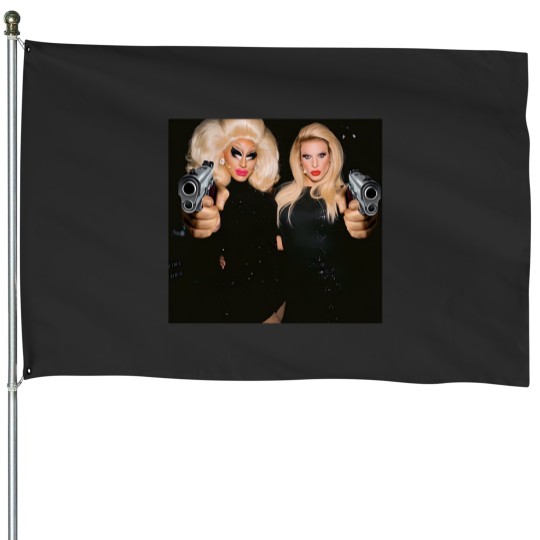 Discover Trixie  Katya   Behind The Scenes   Dangerous Woman Meme House Flags