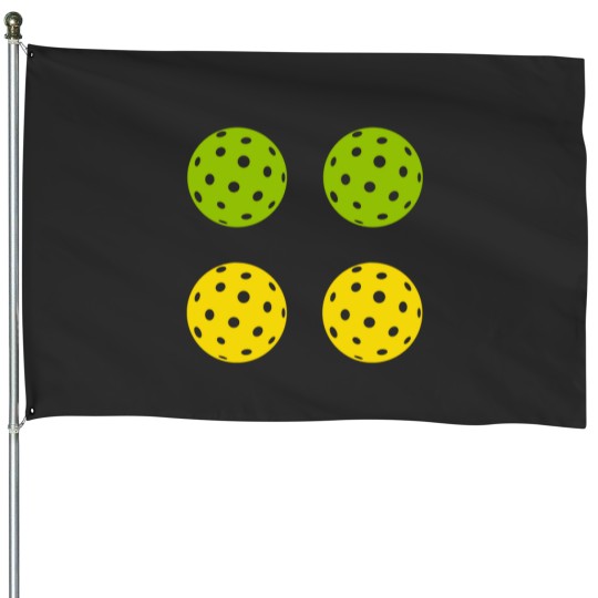 Discover Pickleball Ball Yellow Green Pack House Flags